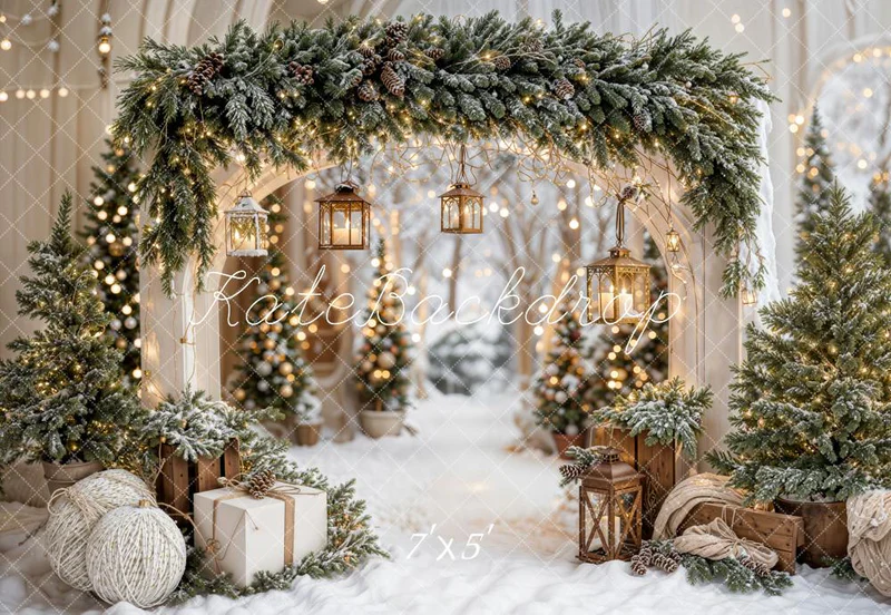 ⚡On Sale - Kate Christmas Fireplace Garland Gifts Combination Backdrop - Image 5