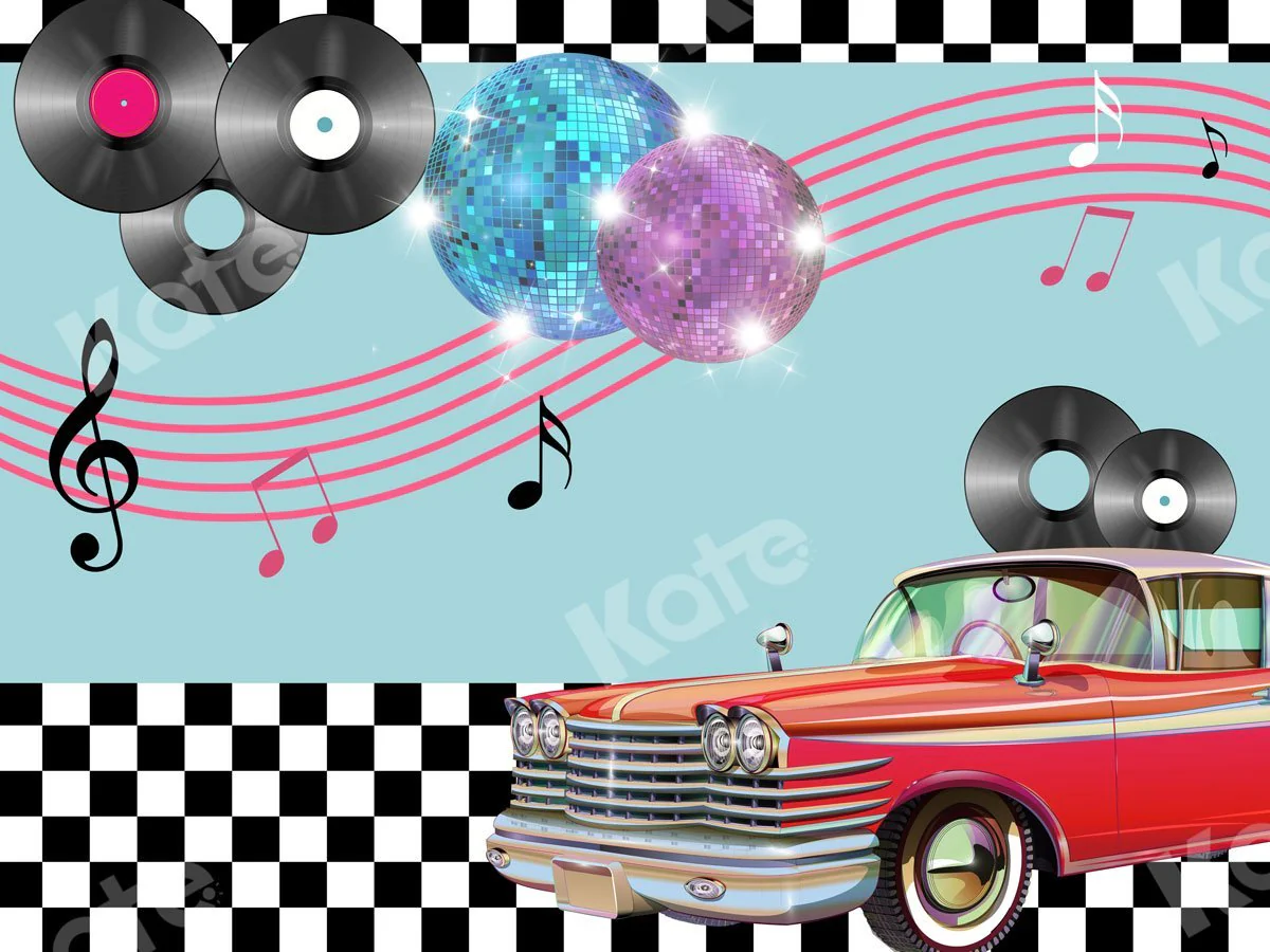 Kate Car 80's Disco DJ Backdrop for Photography