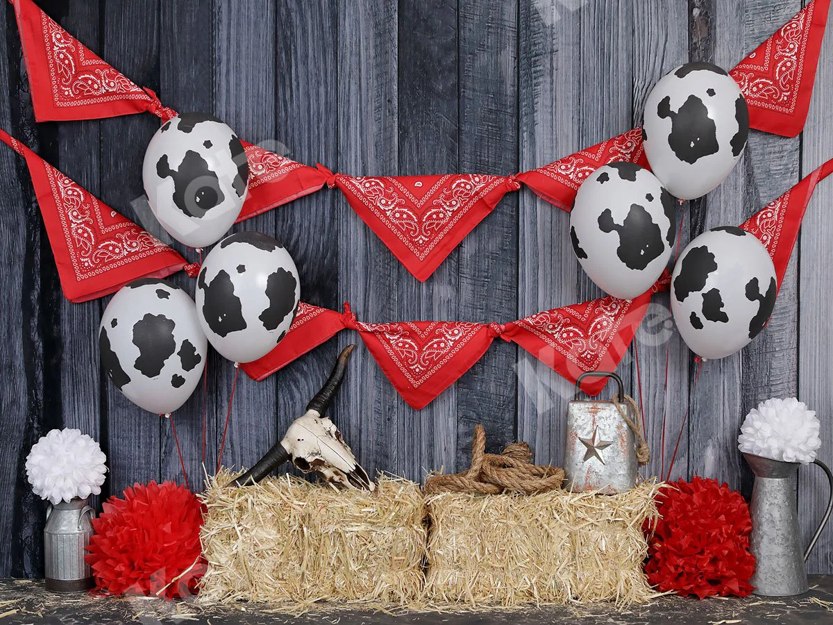 Kate Autumn Cowboy Red Decorations Backdrop - Image 2