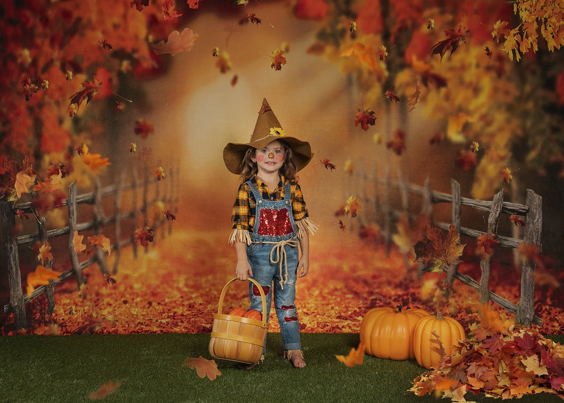 Kate Autumn Forest Leaves Backdrop Designed by Chrissie Green - Image 3