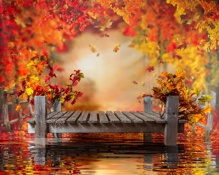 Kate Autumn Forest Leaves Backdrop Designed by Chrissie Green - Image 5