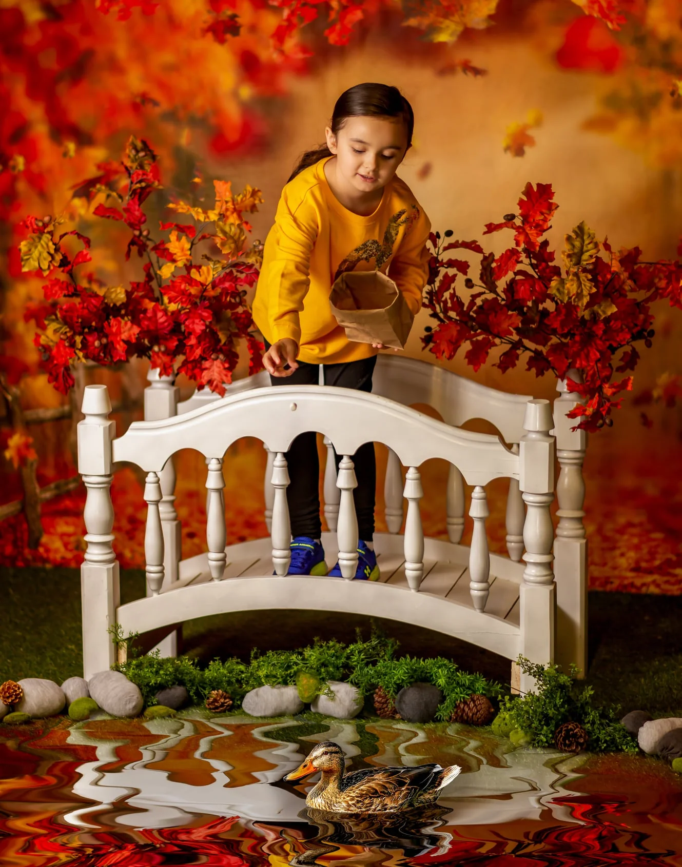 Kate Autumn Forest Leaves Backdrop Designed by Chrissie Green - Image 9