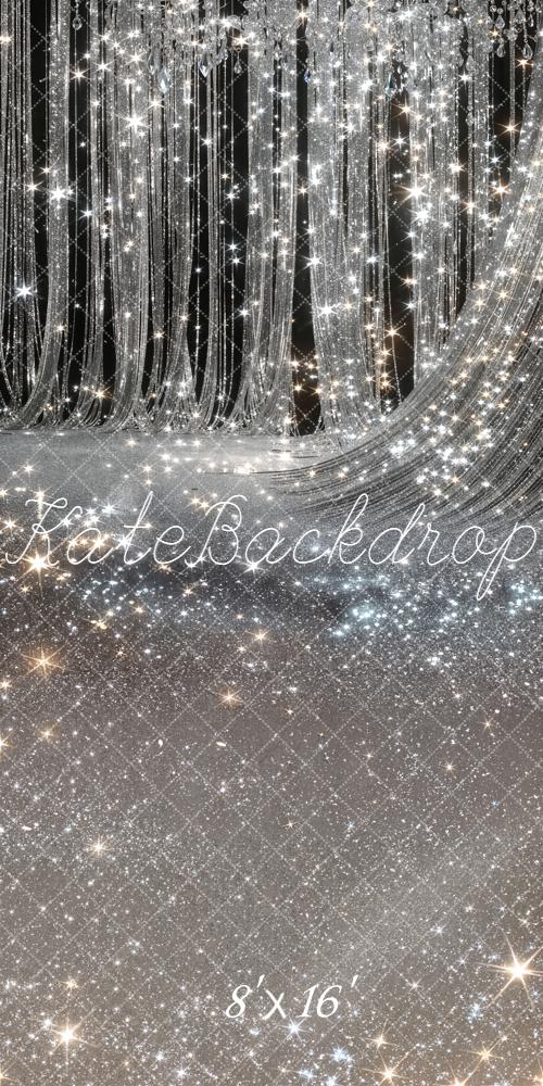 Kate Sweep Silver Glitter Crystal Curtain Backdrop Designed by Chain Photography - Image 2