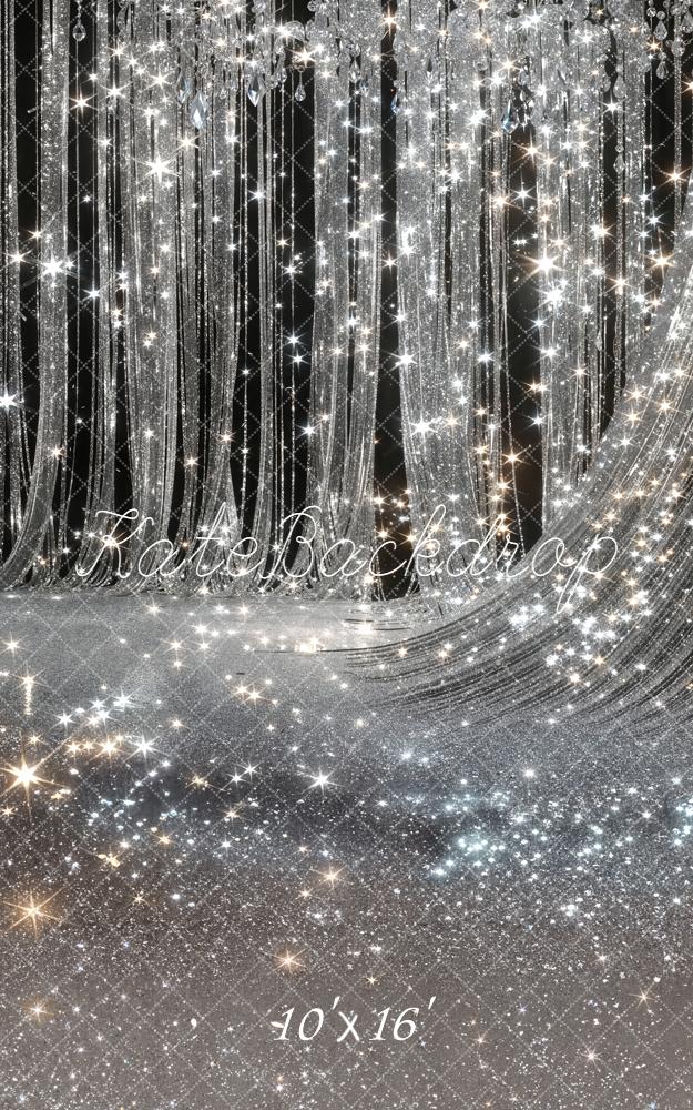 Kate Sweep Silver Glitter Crystal Curtain Backdrop Designed by Chain Photography - Image 3