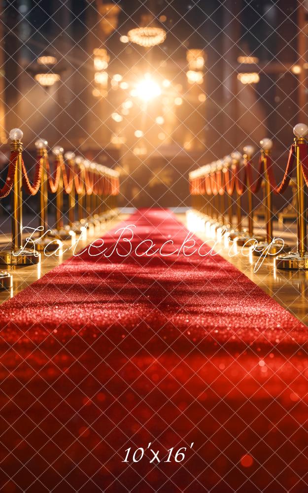 Kate Sweep Red Carpet Aisle Golden Stanchions Backdrop Designed by Emetselch - Image 3