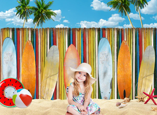 Kate Summer Beach Surfboard Backdrop for Photography