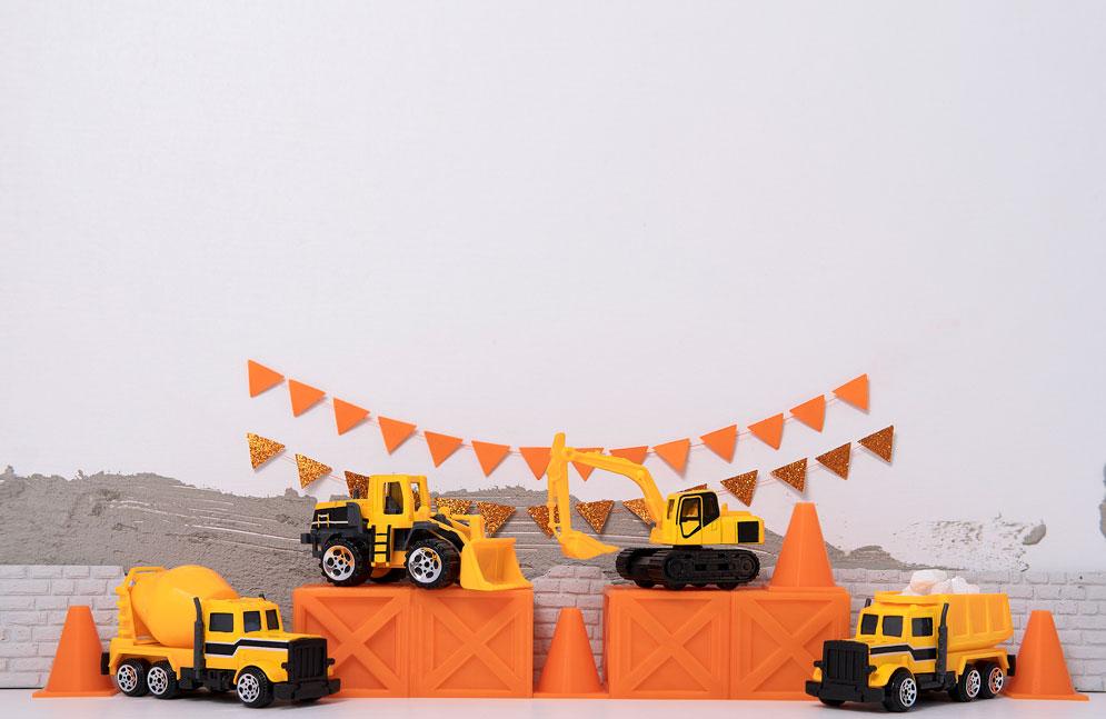 Kate Birthday Truck Construction Boy Backdrop Designed by Mini MakeBelieve - Image 2