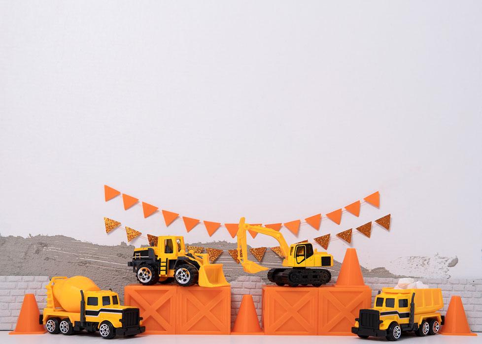 Kate Birthday Truck Construction Boy Backdrop Designed by Mini MakeBelieve - Image 3