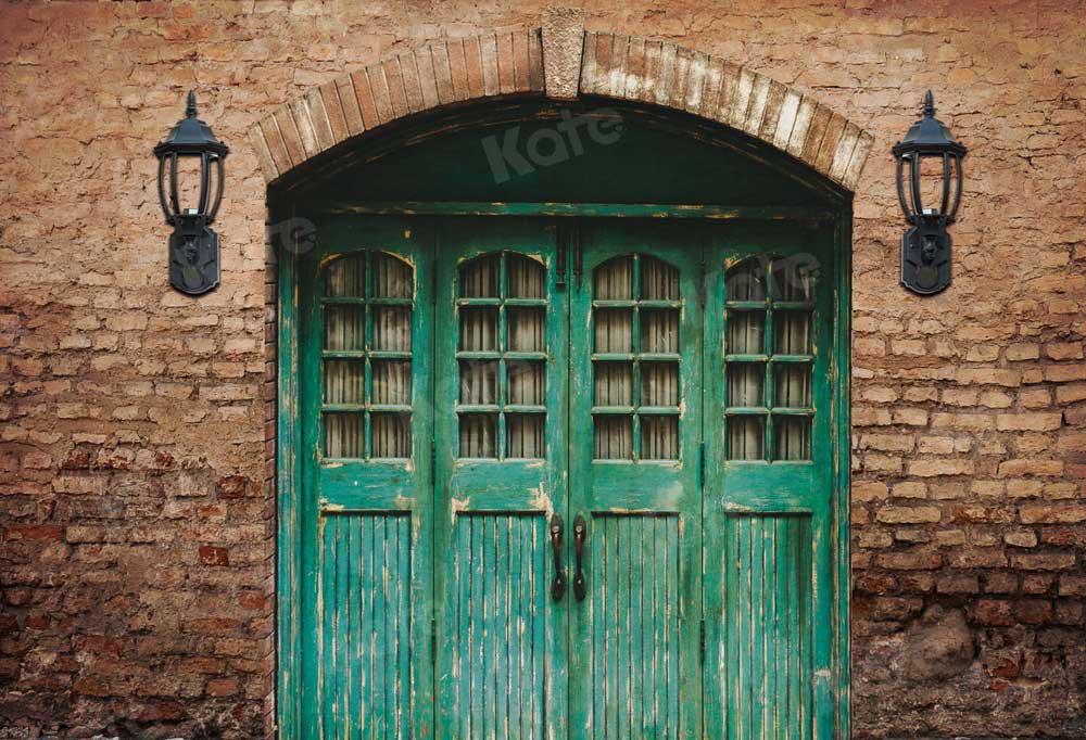 Kate Blue Door in Front Brick Wall Backdrop for Photography - Image 5