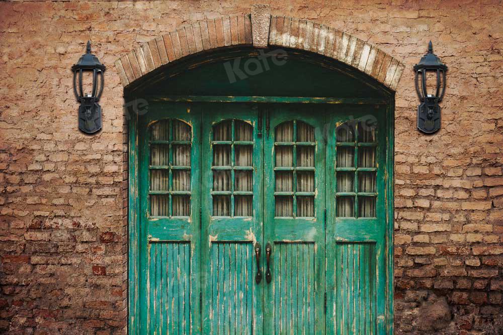Kate Blue Door in Front Brick Wall Backdrop for Photography - Image 6