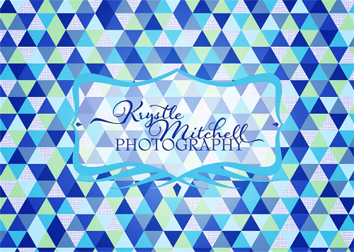 Kate Blue Triangle Seamless Pattern Backdrop Designed By Krystle Mitchell Photography - Image 2