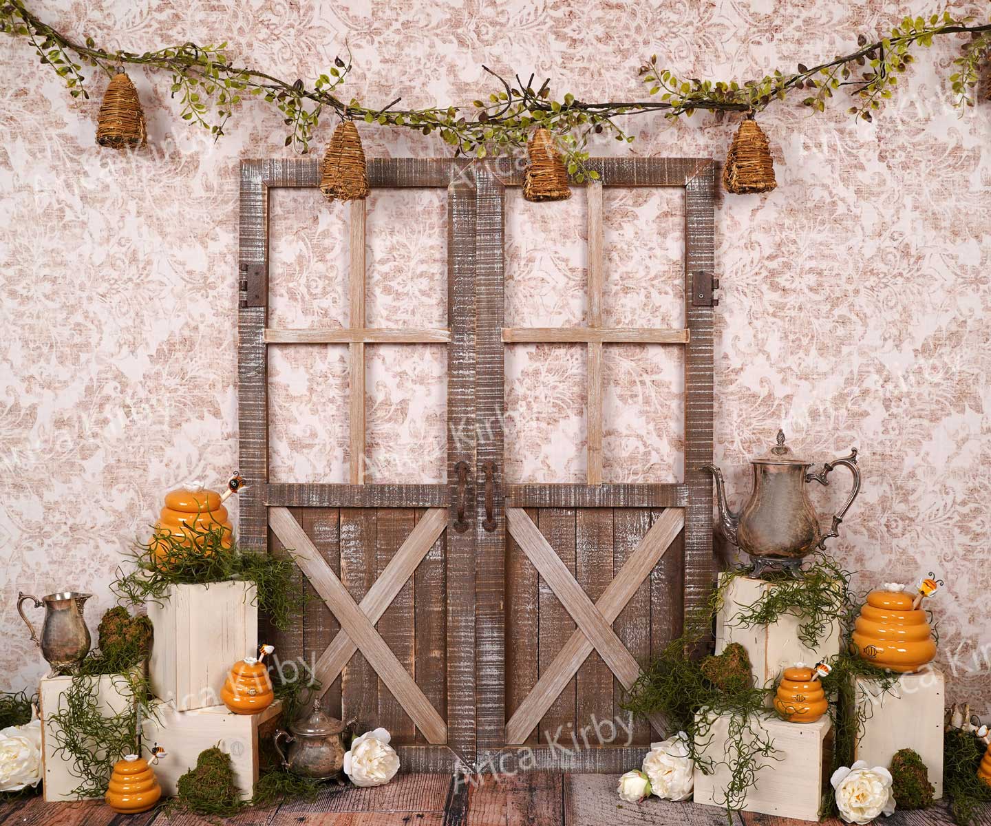 Kate Cake Smash Bee Mine Backdrop Designed by Arica Kirby - Image 3