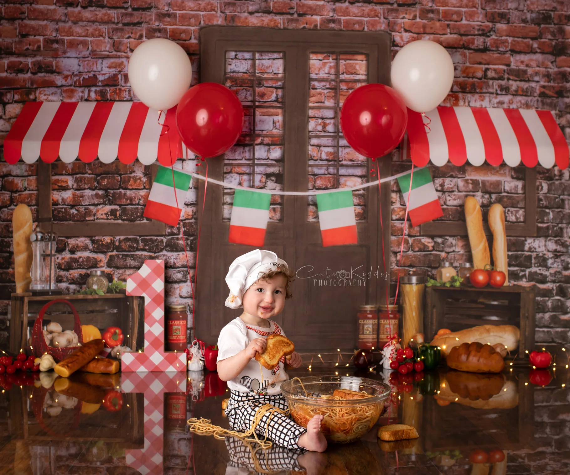 Kate Spaghetti Smash Brick Kitchen Bread Backdrop Designed By Rose Abbas - Image 3