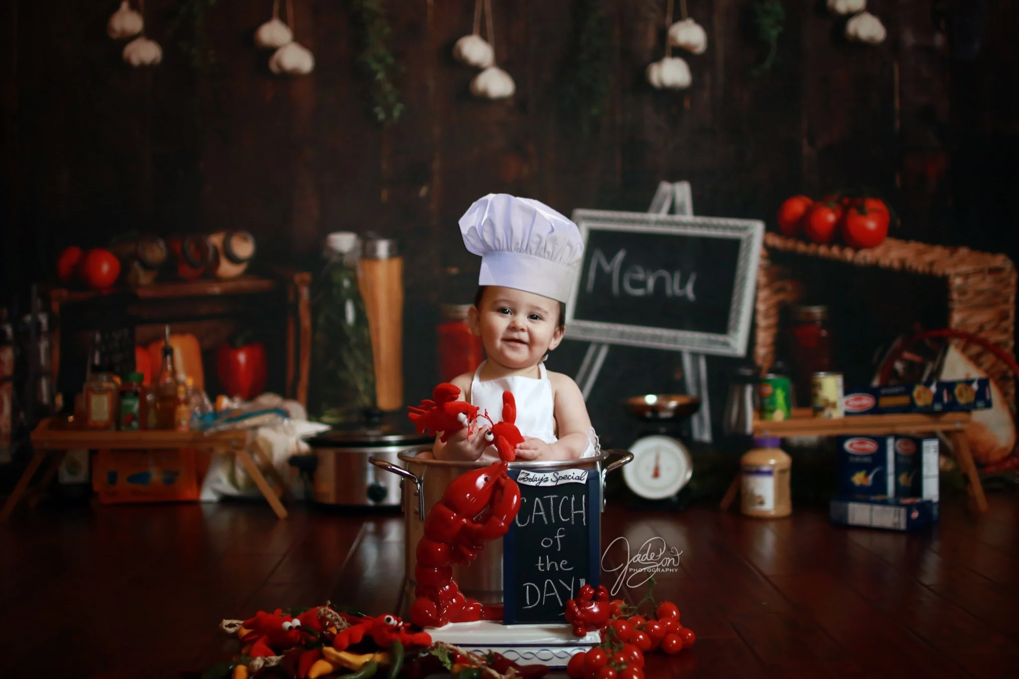 Kate Cake Smash Wood Kitchen Backdrop Designed By Rose Abbas - Image 3