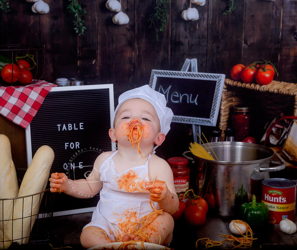 Kate Cake Smash Wood Kitchen Backdrop Designed By Rose Abbas - Image 7