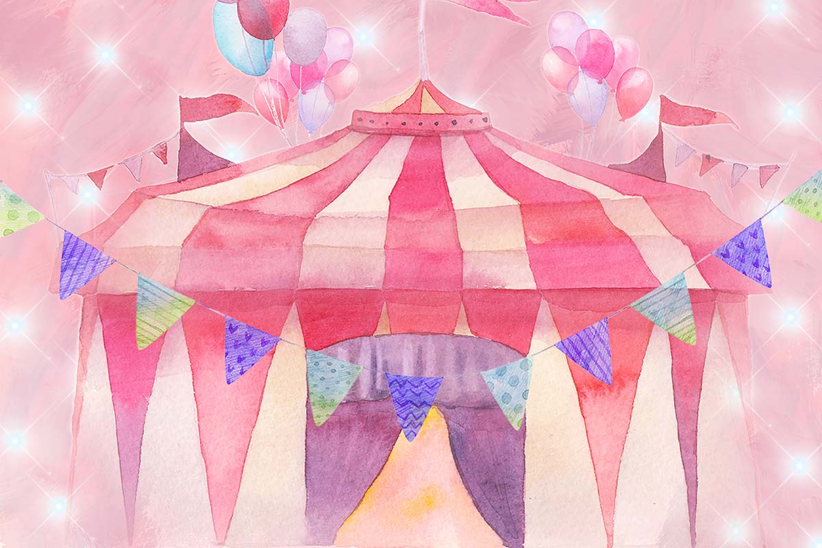 Kate Cake Smash Pink Circus Backdrop Designed by GQ - Image 3