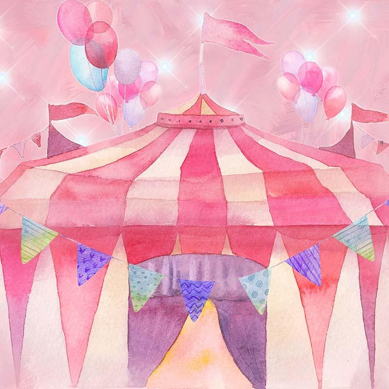 Kate Cake Smash Pink Circus Backdrop Designed by GQ - Image 4