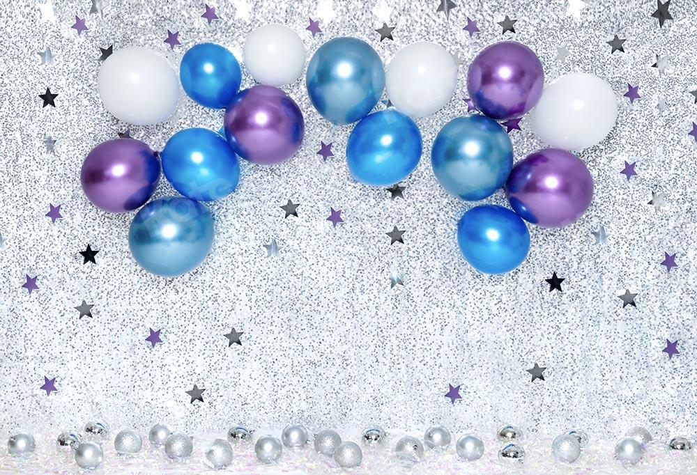 Kate Cake Smash Star Blue Balloons Backdrop Designed by Emetselch - Image 2