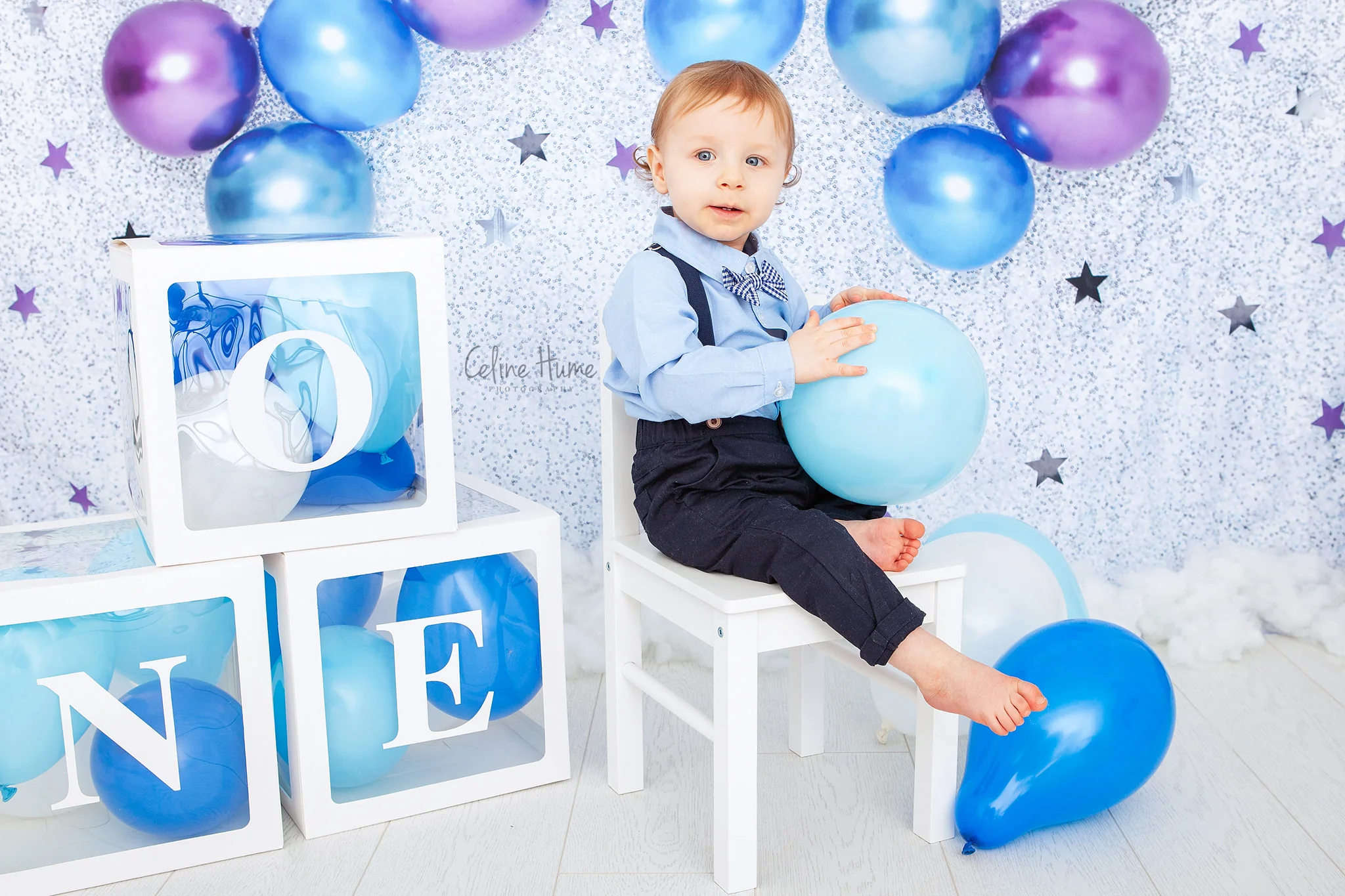 Kate Cake Smash Star Blue Balloons Backdrop Designed by Emetselch - Image 5