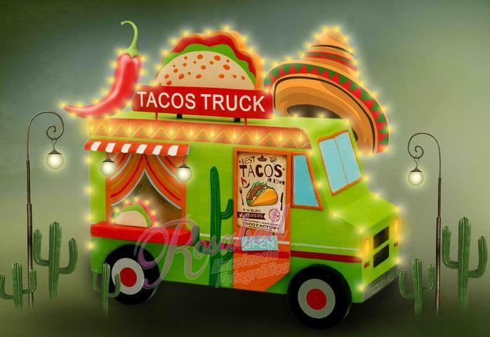 Kate Cake Smash Tacos Truck Chef Backdrop Designed by Rosabell Photography - Image 2