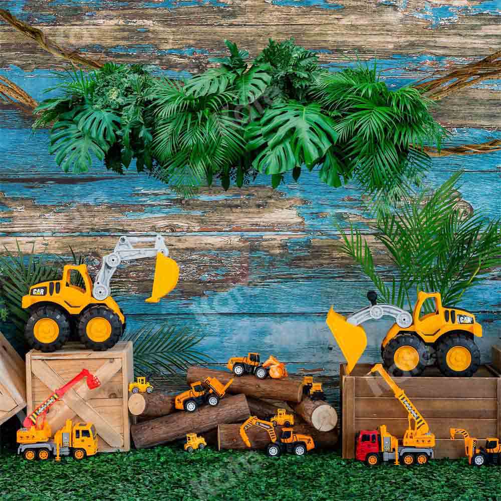 Kate Children Excavator Boy Cake Smash Backdrop Designed by Emetselch - Image 2