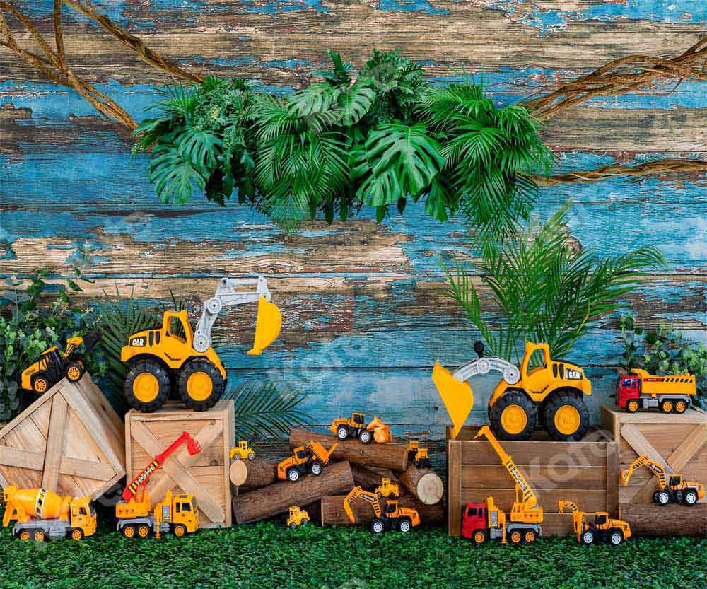 Kate Children Excavator Boy Cake Smash Backdrop Designed by Emetselch - Image 3