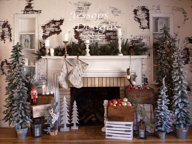 Kate Christmas Cozy Fireplace Backdrop Designed by Keerstan Jessop - Image 2