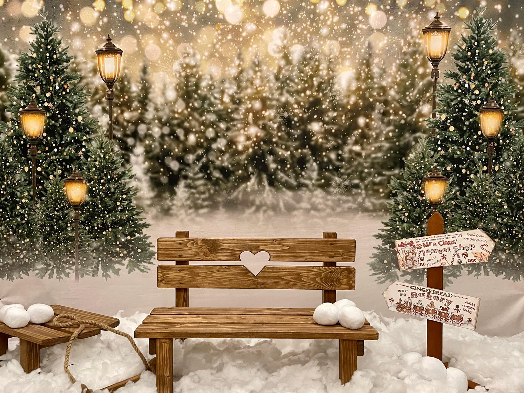 Kate Christmas Snow Forest Lights Backdrop for Photography - Image 12