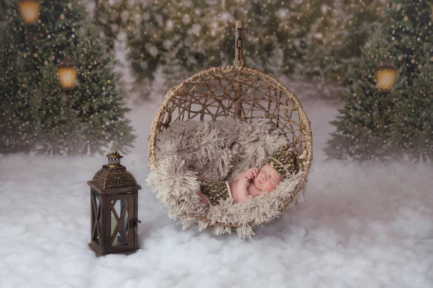 Kate Christmas Snow Forest Lights Backdrop for Photography - Image 14
