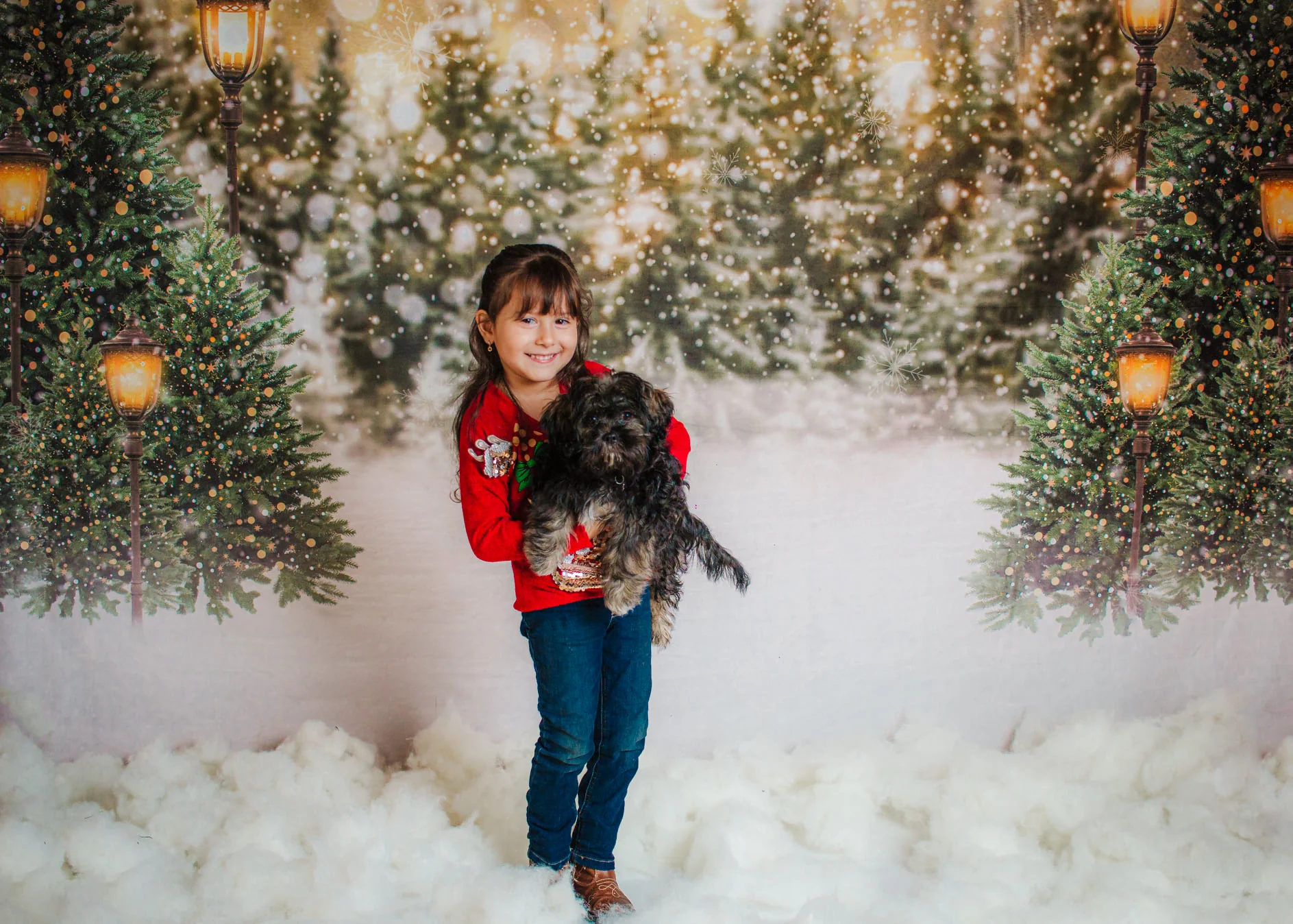 Kate Christmas Snow Forest Lights Backdrop for Photography - Image 18
