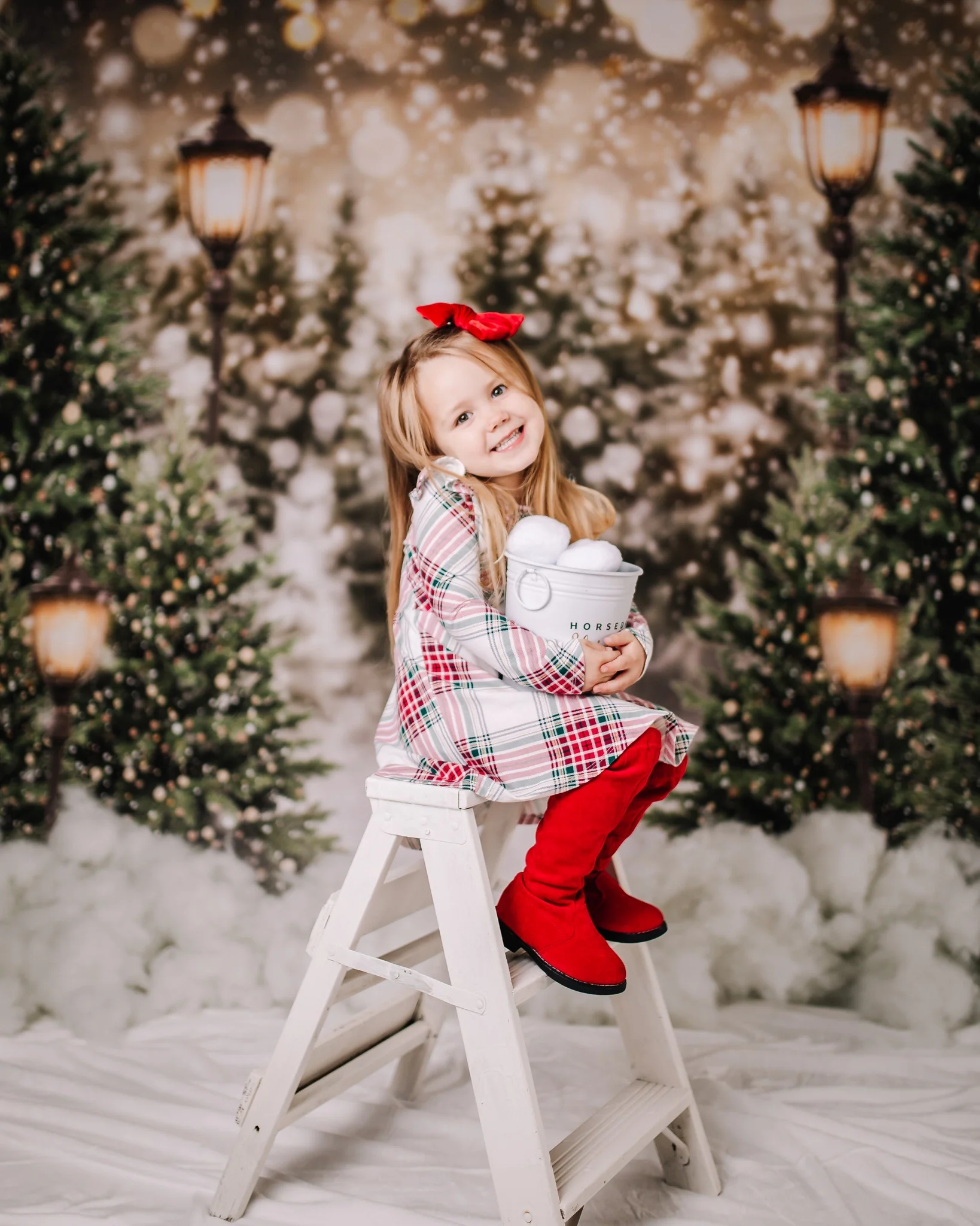 Kate Christmas Snow Forest Lights Backdrop for Photography - Image 21
