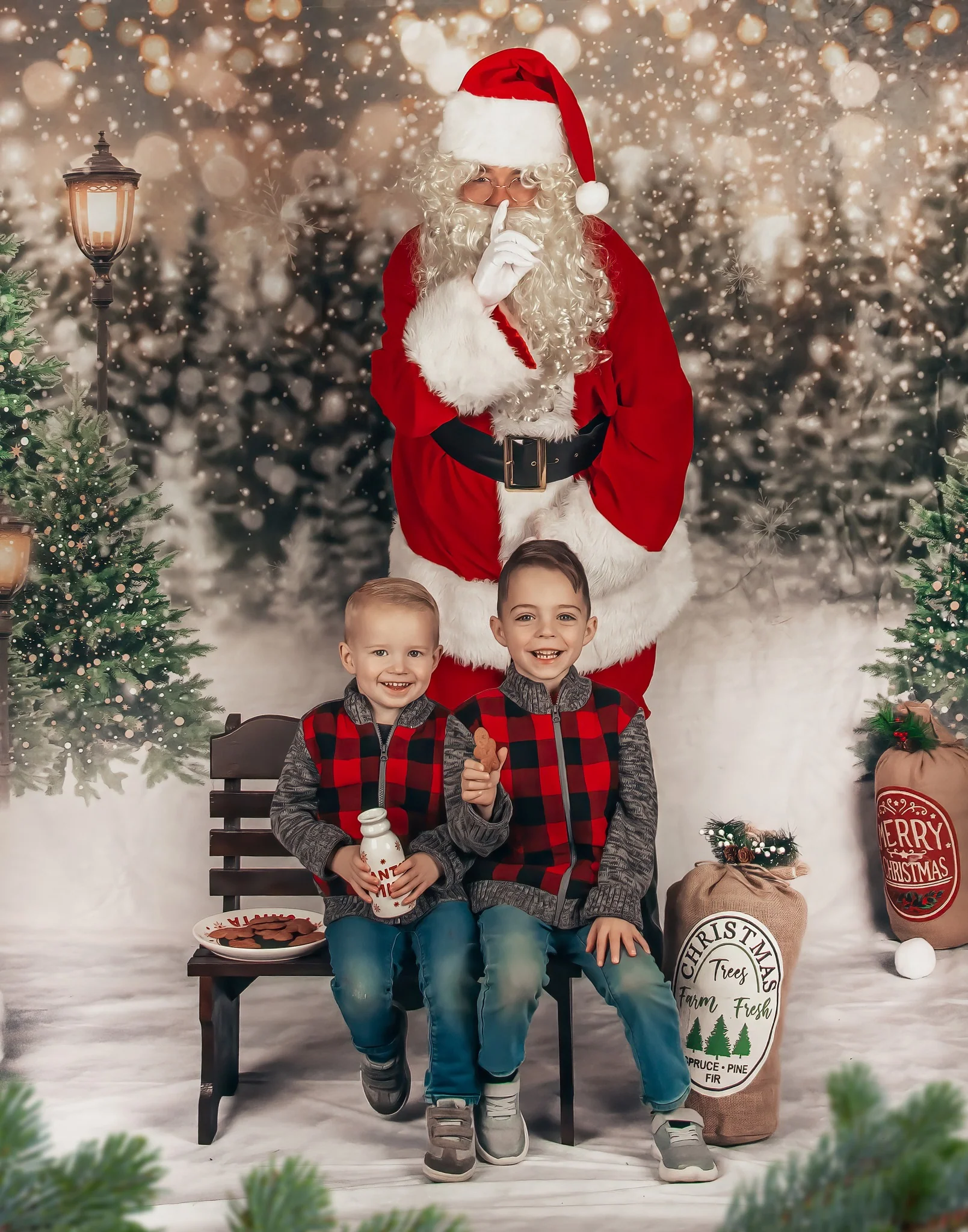 Kate Christmas Snow Forest Lights Backdrop for Photography - Image 24