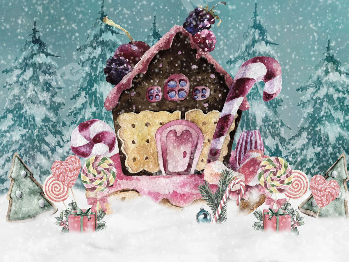 Kate Christmas Sugars Gingerbread Hot Cocoa Backdrop for Photography - Image 2