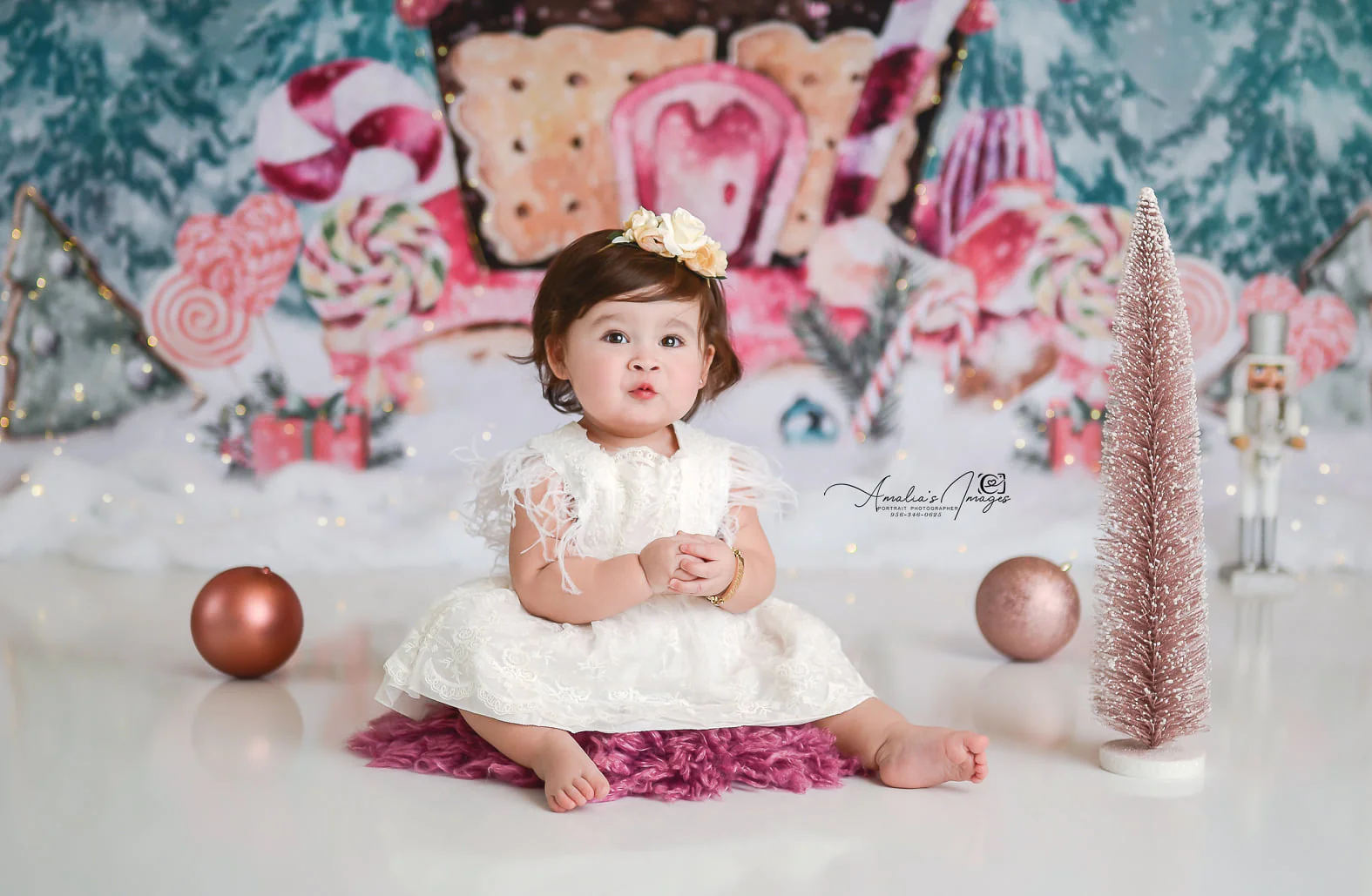 Kate Christmas Sugars Gingerbread Hot Cocoa Backdrop for Photography - Image 5