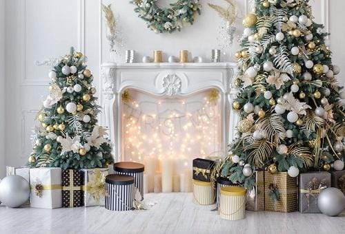 Kate Christmas White Room Pinetrees Gifts Decoration Backdrop for Photography - Image 2