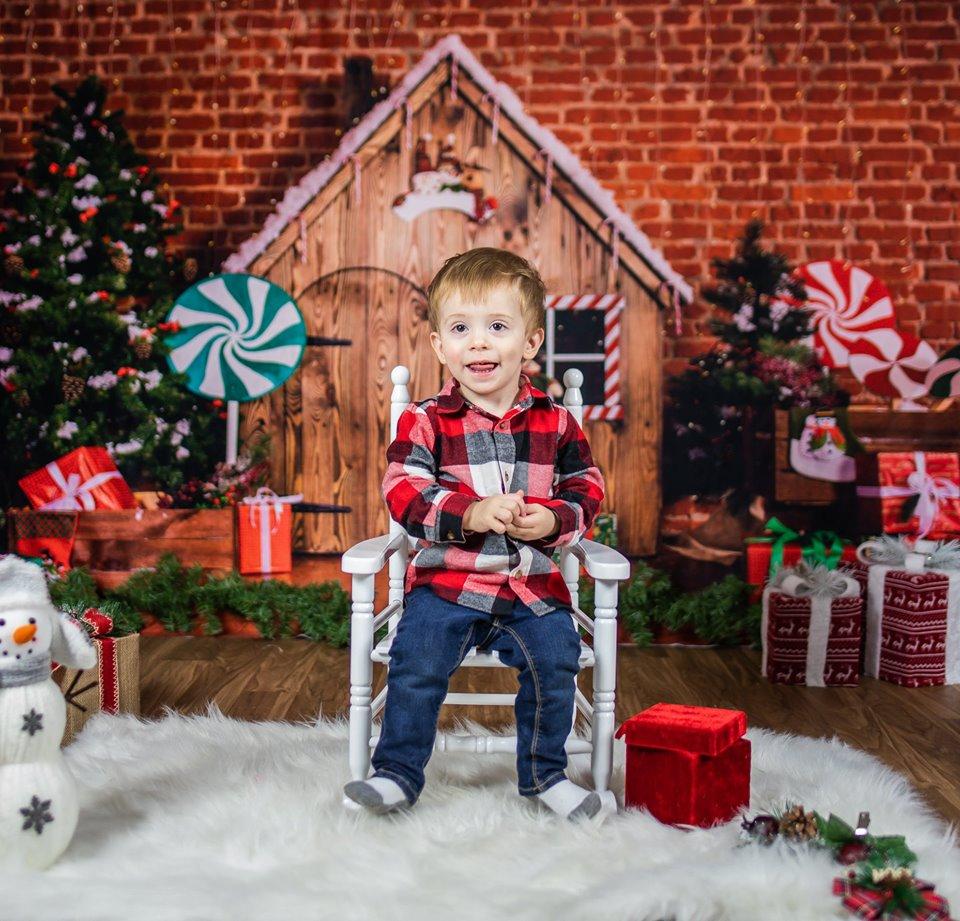 Kate Christmas Wooden House Decorations Backdrop for Photography