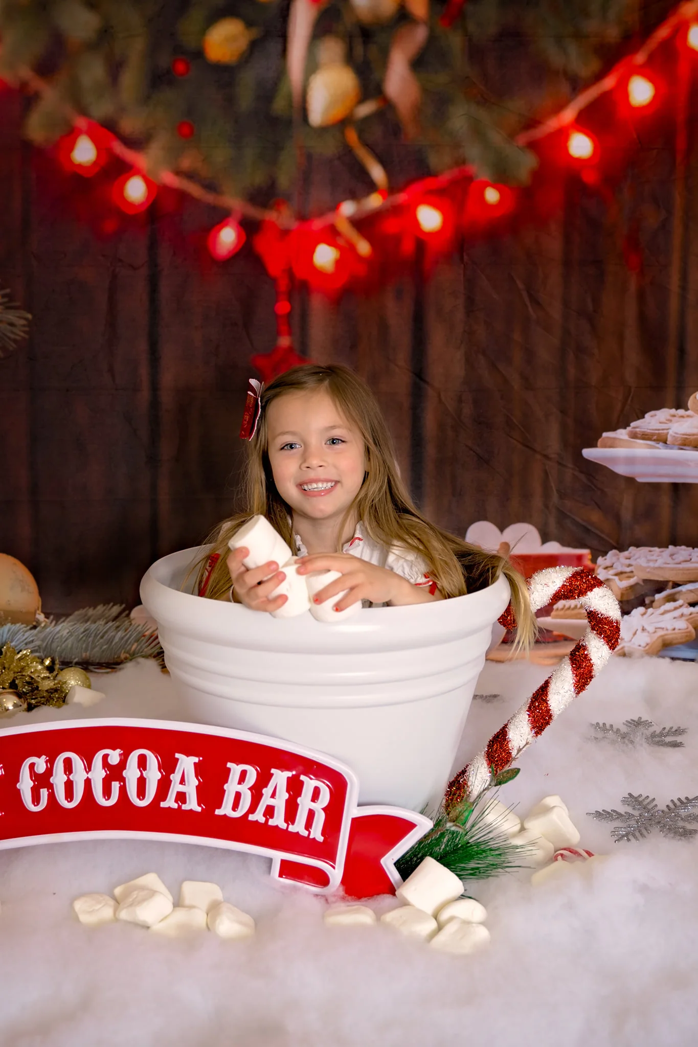 Kate Christmas Cookies Wood Hot Cocoa Backdrop for Photography - Image 7