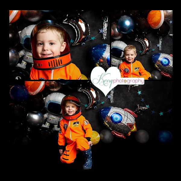 Kate Space Rocket Astronaut Balloon Party Backdrop Designed by Kerry Anderson - Image 3