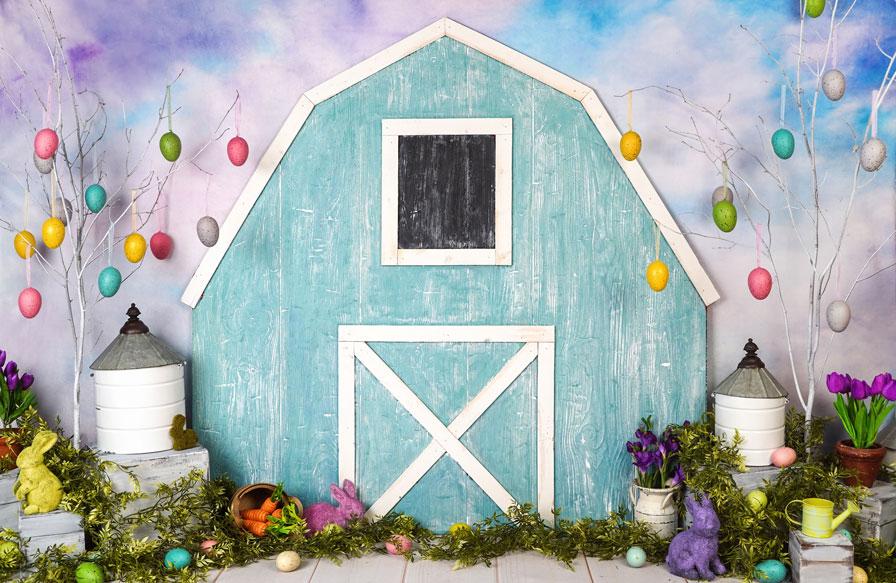 Kate Easter Blue Barn Backdrop Designed by Arica Kirby - Image 2