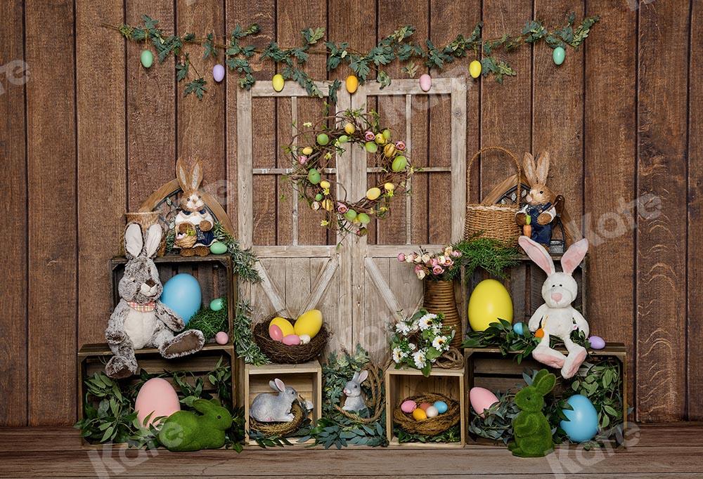 Kate Easter Bunny Egg Wood Door Backdrop Designed by Emetselch - Image 2