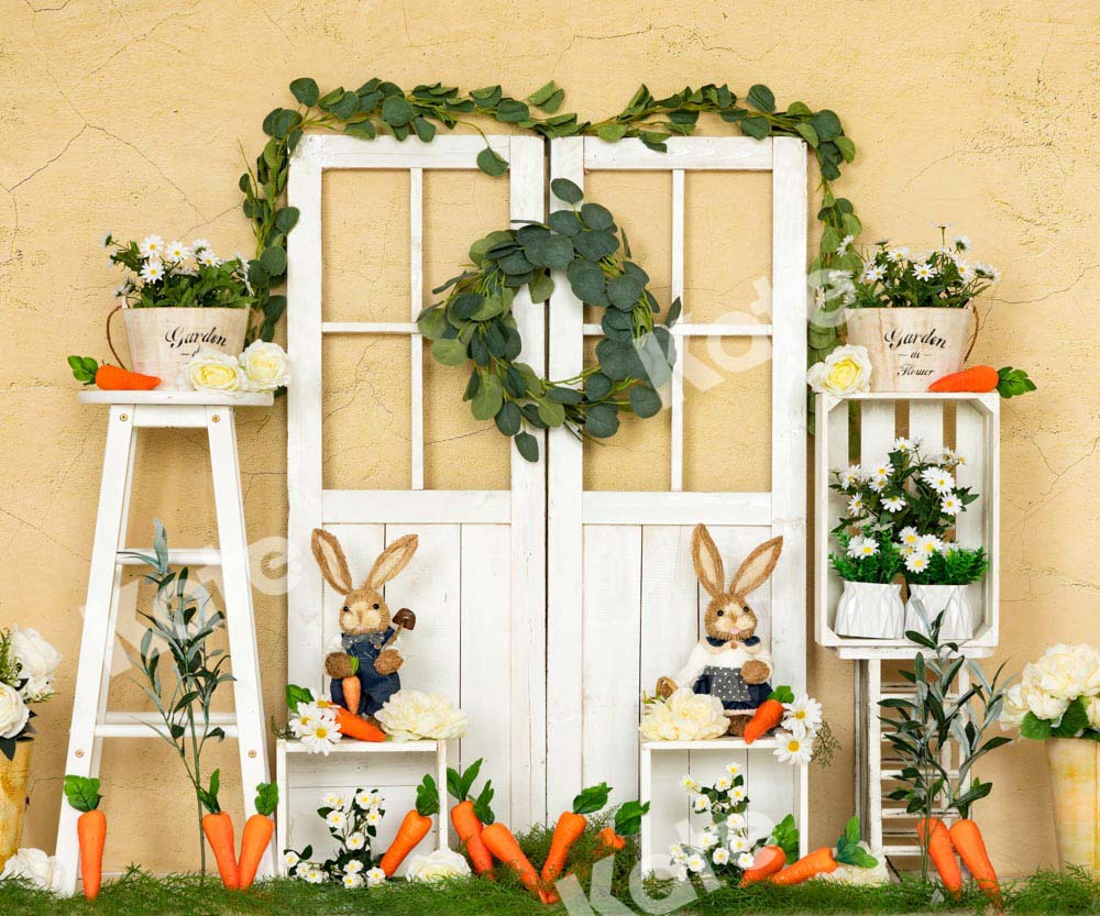 Kate Easter Bunny Yellow Cracked Wall Backdrop Designed by Emetselch - Image 6