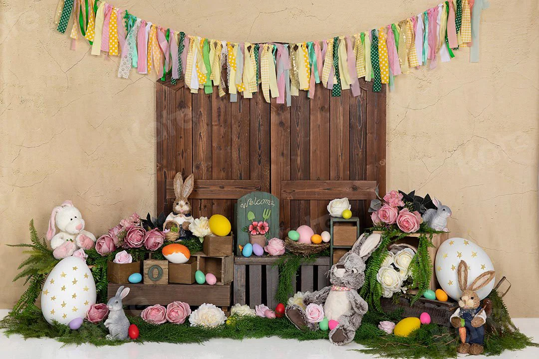 Kate Easter Eggs Bunny Rabbits Door Backdrop Designed by Emetselch - Image 3