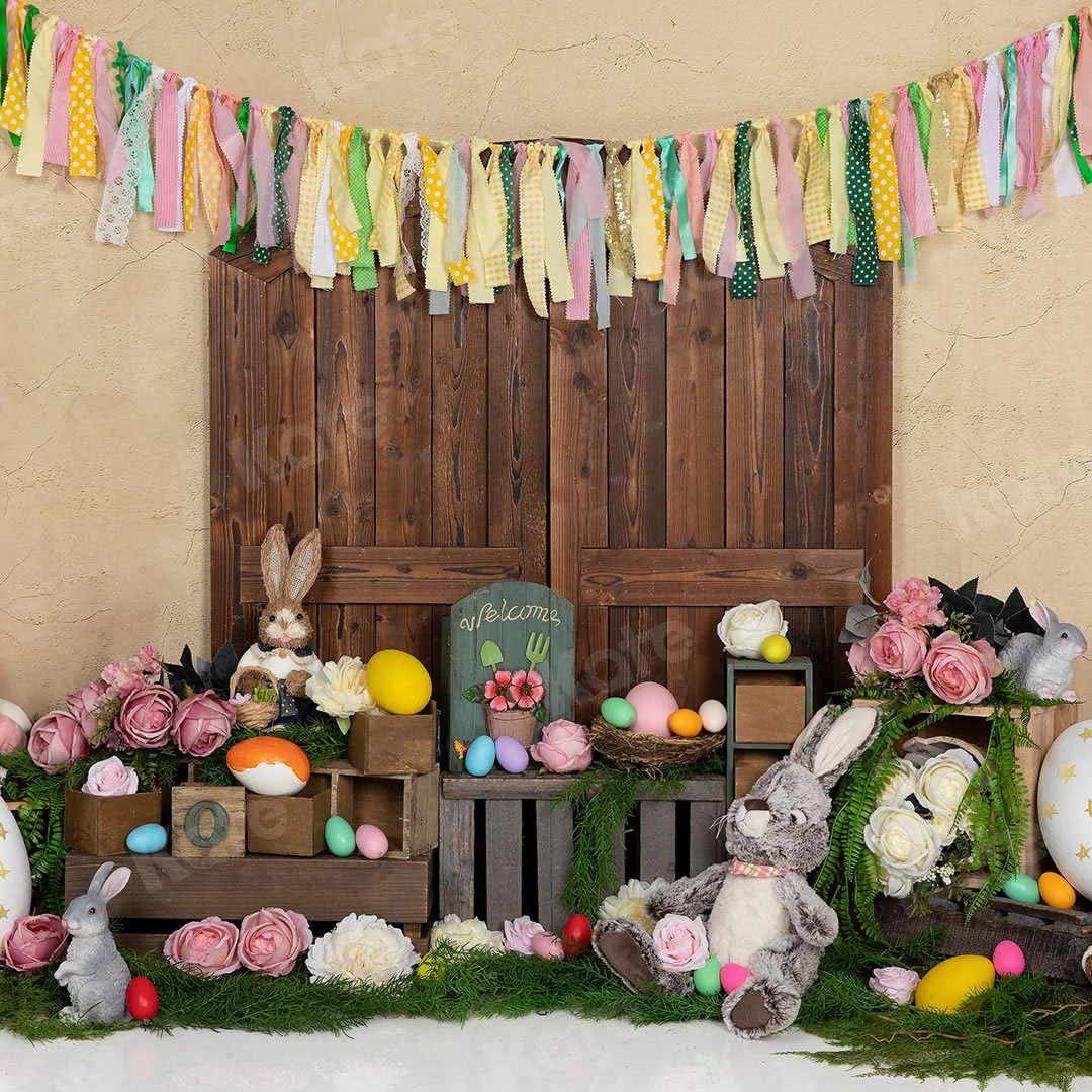 Kate Easter Eggs Bunny Rabbits Door Backdrop Designed by Emetselch - Image 4