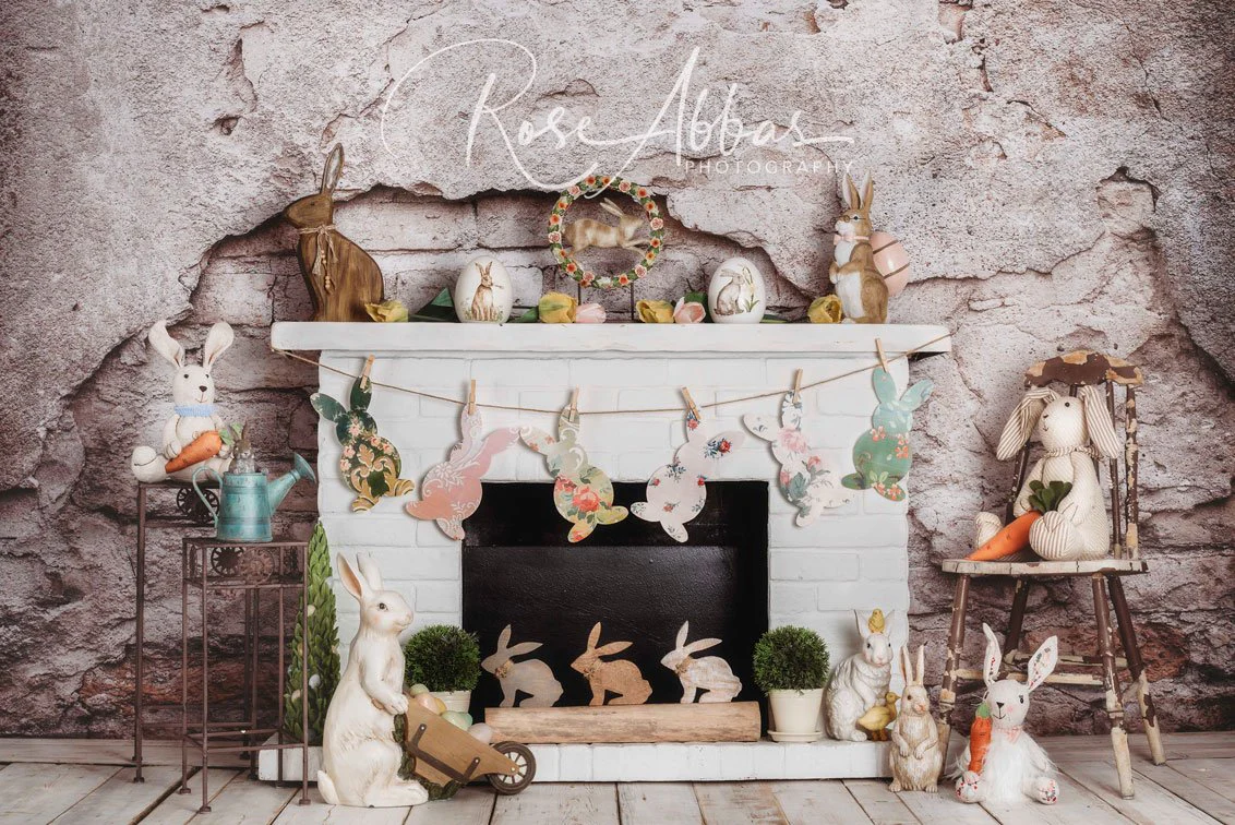 Kate Easter/spring Bunnies Carrots Fireplace Designed by Rose Abbas - Image 2