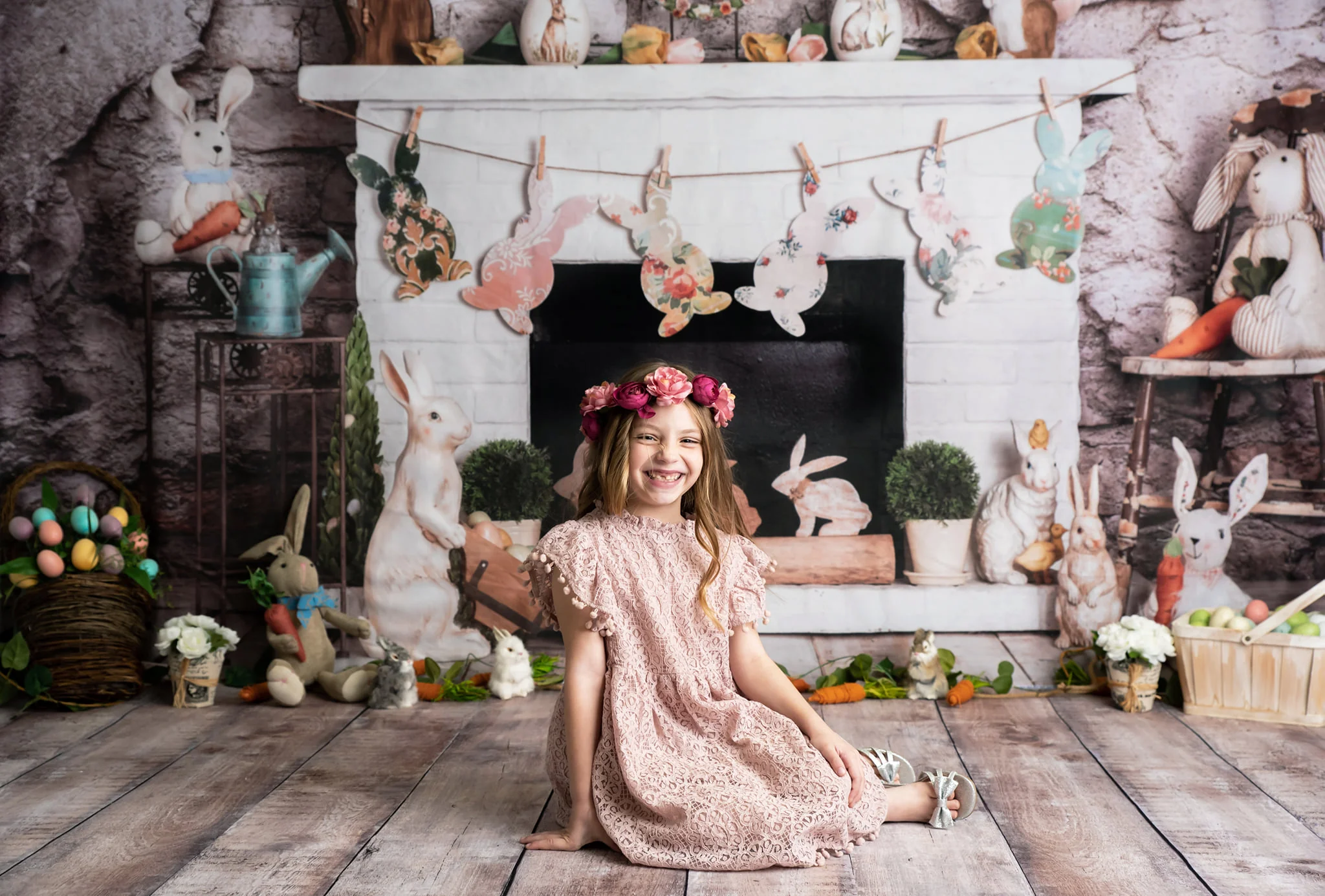 Kate Easter/spring Bunnies Carrots Fireplace Designed by Rose Abbas - Image 8