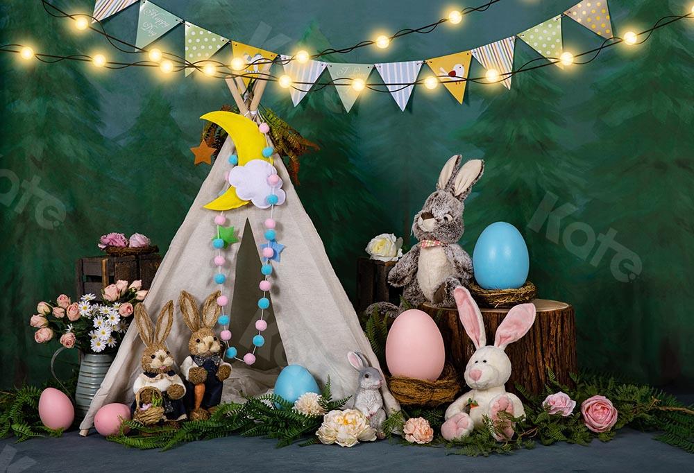 Kate Easter/spring Tent Bunny Eggs Backdrop Designed by Emetselch - Image 2