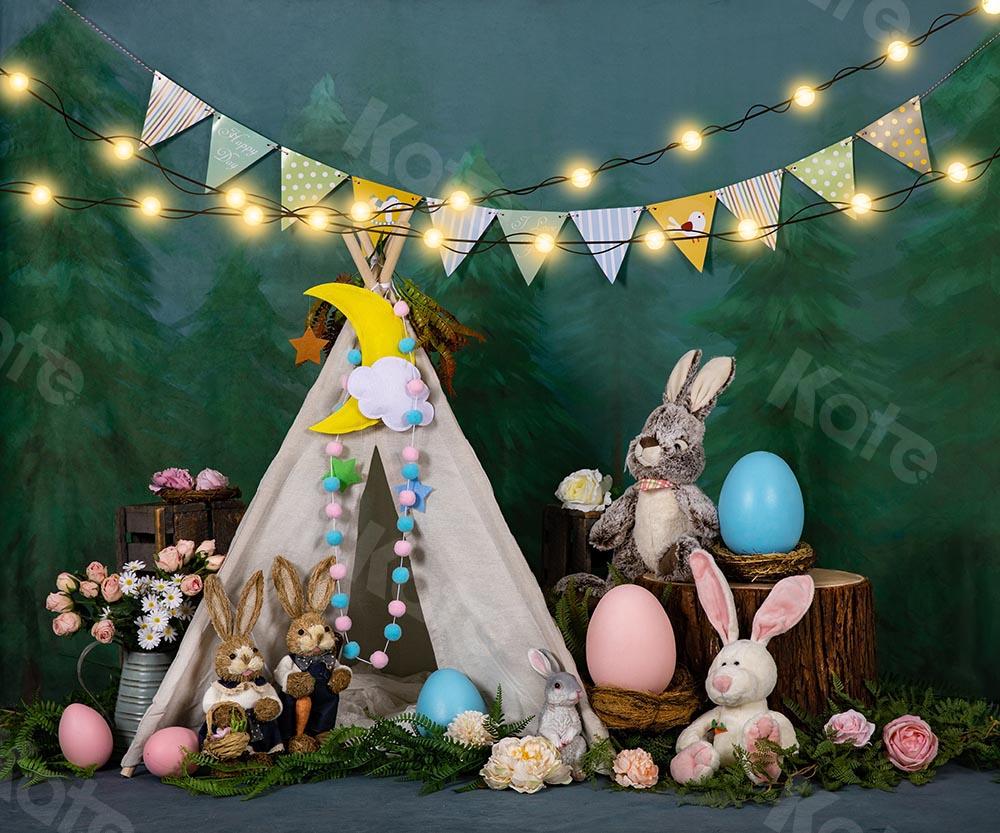 Kate Easter/spring Tent Bunny Eggs Backdrop Designed by Emetselch - Image 5