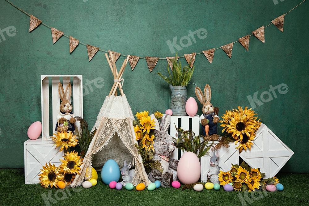 Kate Easter Tent Egg Bunny  Green Backdrop Designed by Emetselch - Image 2