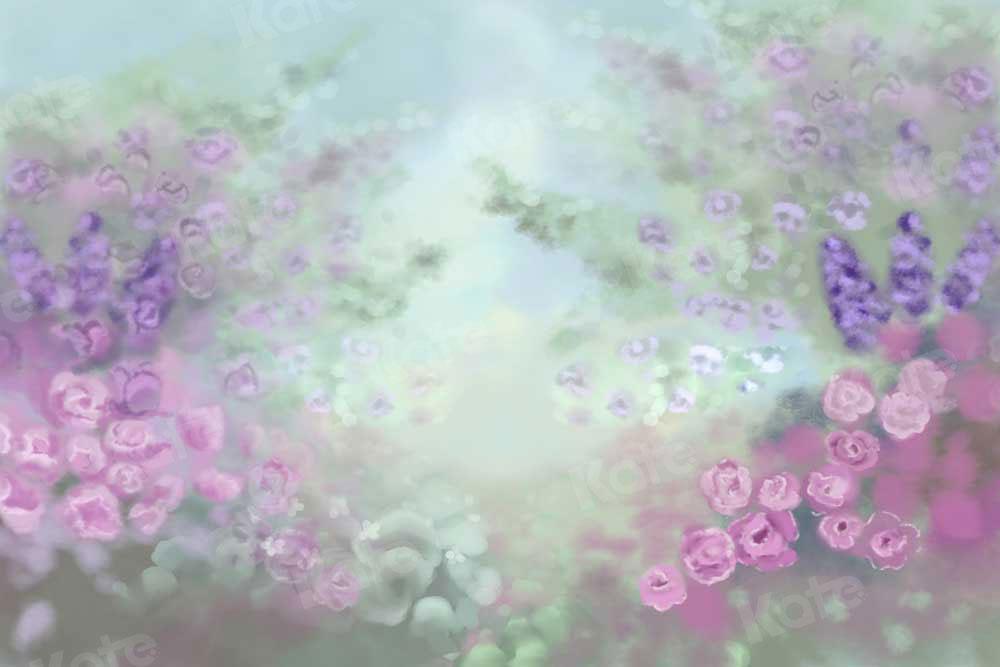 Kate Fine Art Blurry Flowers Bush Backdrop for Photography - Image 2