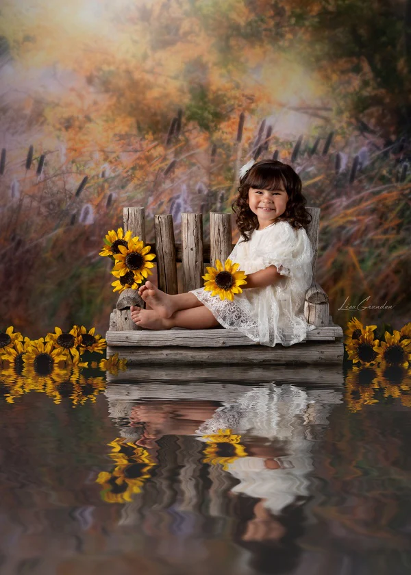Kate Fine Art Cattails Backdrop for Photography Designed by Lisa Granden - Image 4